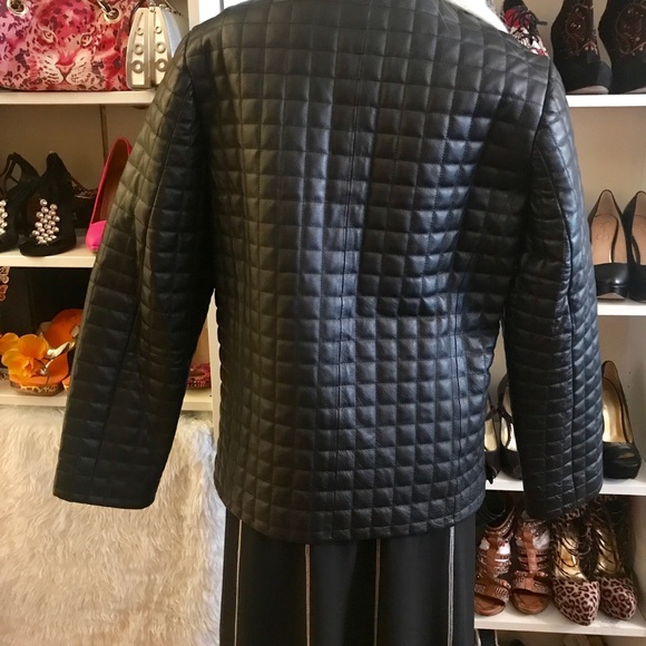 Pamela McCoy Collection Black Leather Jacket - Picture 6 of 8